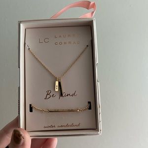 NWT Winter wonderland LC Lauren Conrad “Be kind” gold necklace.